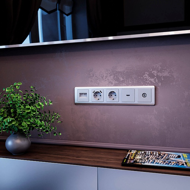 ТВ-розетка оконечная Werkel серебряный W1183006 4690389156533 изображение 4 ТВ-розетка оконечная Werkel серебряный W1183006 4690389156533 Фото № 4