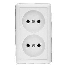 Розетка двойная 2К Systeme Electric Хит 16A 250V белая RA16-237-B