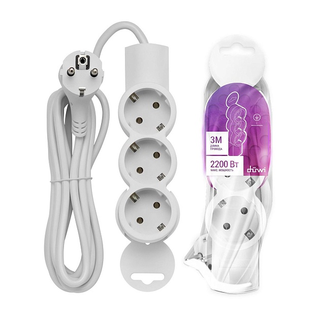 Удлинитель Duwi 3гн 3м с/з 32005 2 изображение 2 Удлинитель Duwi 3гн 3м с/з 32005 2 Фото № 2