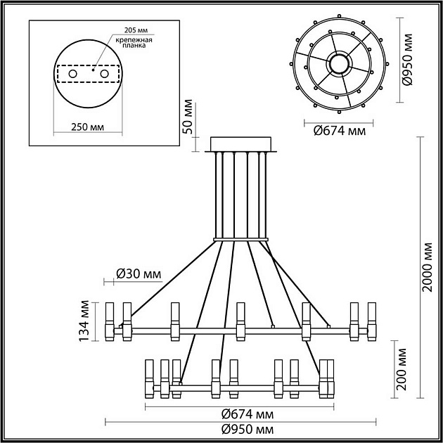 Подвесная светодиодная люстра Odeon Light Candel 5009/98L изображение 5 Подвесная светодиодная люстра Odeon Light Candel 5009/98L Фото № 5