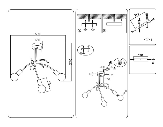 Потолочная люстра Ambrella light Traditional Loft TR80415 Фото № 6
