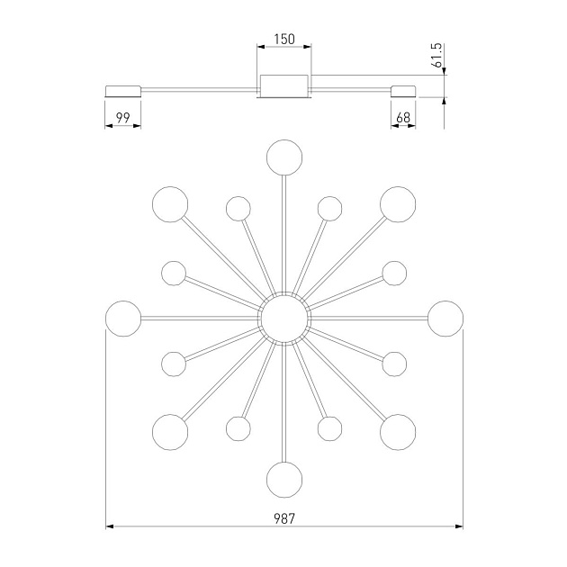 Потолочная светодиодная люстра Eurosvet Nitrino 90242/16 хром Фото № 2