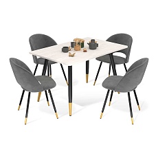 Обеденная группа Sheffilton SHT-DS216 бетон голуб./платин.-серый/чер. муар/зол 6691899601