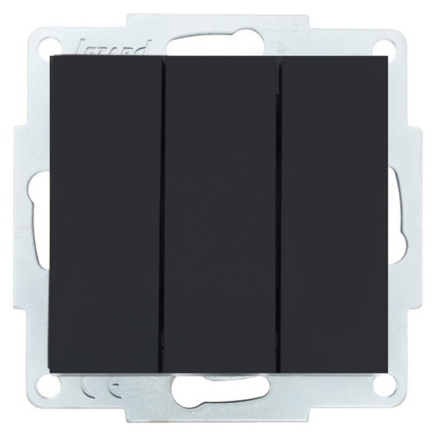 Выключатель тройной Lezard Vesna черный 742-4288-109 Фото № 