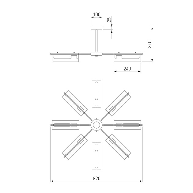 Потолочная люстра Eurosvet Trompeta 70144/8 хром изображение 5 Потолочная люстра Eurosvet Trompeta 70144/8 хром Фото № 5