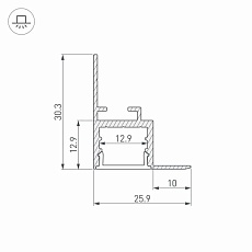 Встраиваемый профиль Arlight ARH-Ceil-S16-2000 Anod 034977 1