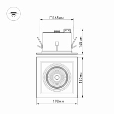 Встраиваемый светодиодный светильник Arlight CL-Kardan-S190x190-25W Warm3000 024985 5