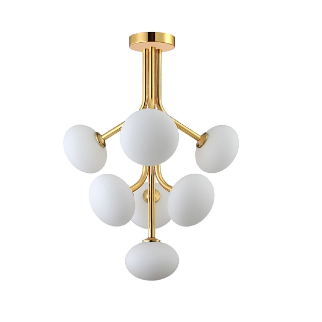 Подвесная люстра Crystal Lux ALICIA SP7 GOLD/WHITE Фото № 