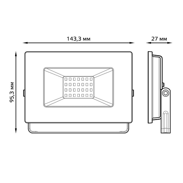 Прожектор светодиодный Gauss Elementary 30W 3000К 613527130 Фото № 4