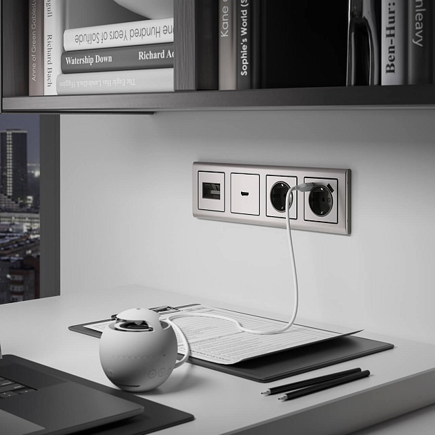 Розетка с заземлением Werkel глянцевый никель W1171002 4690389157950 изображение 4 Розетка с заземлением Werkel глянцевый никель W1171002 4690389157950 Фото № 4