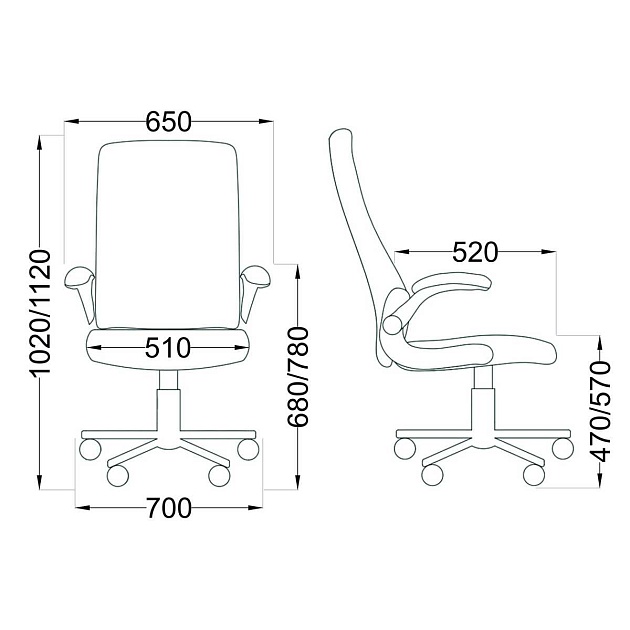 Кресло руководителя AksHome Boris серый, ткань 59143 Фото № 2