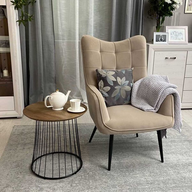 Кресло AksHome Bogema бежевый, велюр 78236 Фото № 7