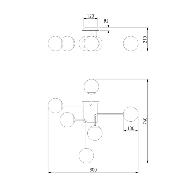 Потолочный светильник Eurosvet 30140/6 хром Фото № 2