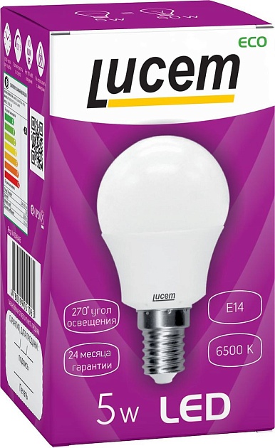 Лампа светодиодная Lucem E14 5W 6500K матовая FLLBL051465L Фото № 2