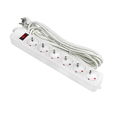 Сетевой фильтр 6*5м 10А/2,2кВт с выкл. c/з ПВС 3х0,75 Блокбастер EKF PROxima UFP10-375-6-05