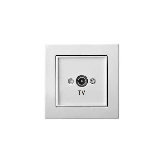 ТВ-розетка оконечная Liregus Epsilon белый 28-024 изображение ТВ-розетка оконечная Liregus Epsilon белый 28-024 Фото №