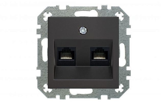 Розетка 2xRJ45 Liregus Retro черный матовый 29-236 изображение 3 Розетка 2xRJ45 Liregus Retro черный матовый 29-236 Фото № 3