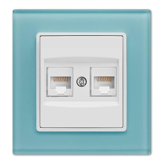 Розетка 2xLAN Vesta-Electric Exclusive Blue голубая FRZ00041023SIN изображение Розетка 2xLAN Vesta-Electric Exclusive Blue голубая FRZ00041023SIN Фото №