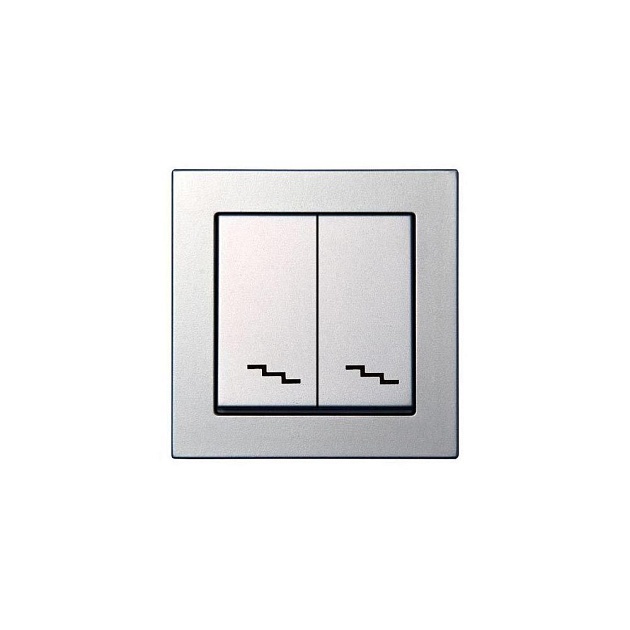 Переключатель двухклавишный Liregus серебро 28-179 изображение Переключатель двухклавишный Liregus серебро 28-179 Фото №