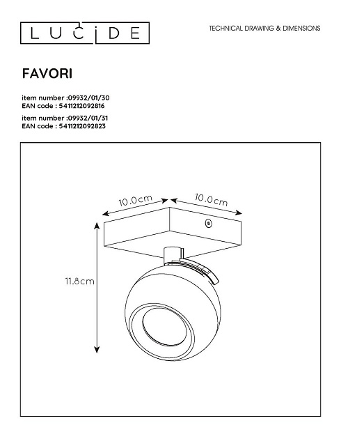Спот Lucide Favori 09932/01/30 изображение 2 Спот Lucide Favori 09932/01/30 Фото № 2