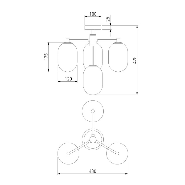 Потолочная люстра Eurosvet Loona 60161/4 латунь изображение 2 Потолочная люстра Eurosvet Loona 60161/4 латунь Фото № 2