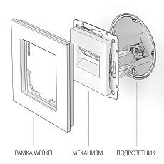 Розетка двойная Ethernet RJ-45 Werkel серебряный W1181106 4690389156489 1