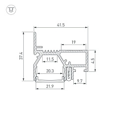 Профиль Arlight Stretch-20-Wall-D-Side-2000 White 042945 1