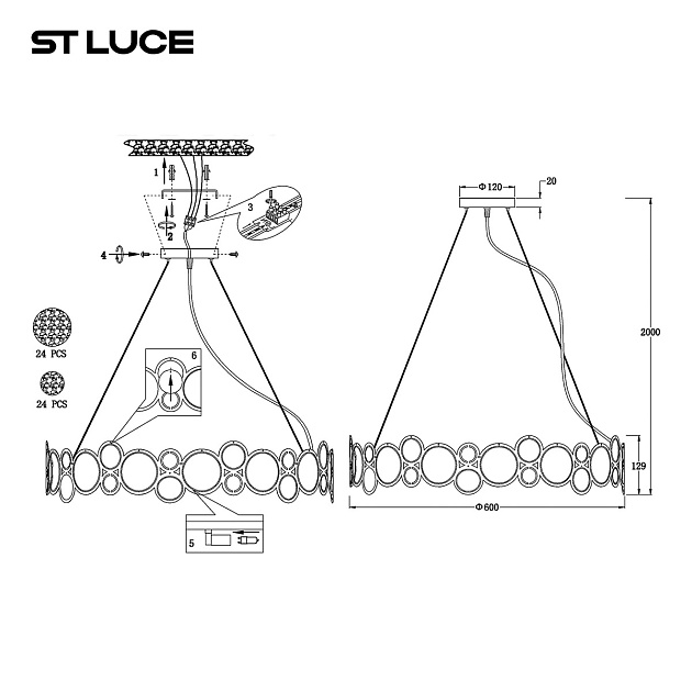 Подвесная люстра ST Luce Swatch SL6133.313.09 Фото № 2