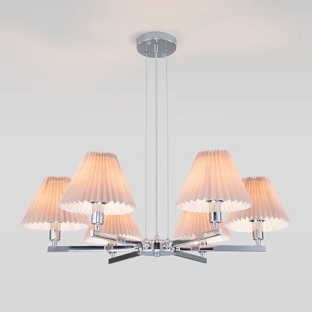 Подвесная люстра Eurosvet Peony 60136/6 хром/серый изображение 6 Подвесная люстра Eurosvet Peony 60136/6 хром/серый Фото № 6