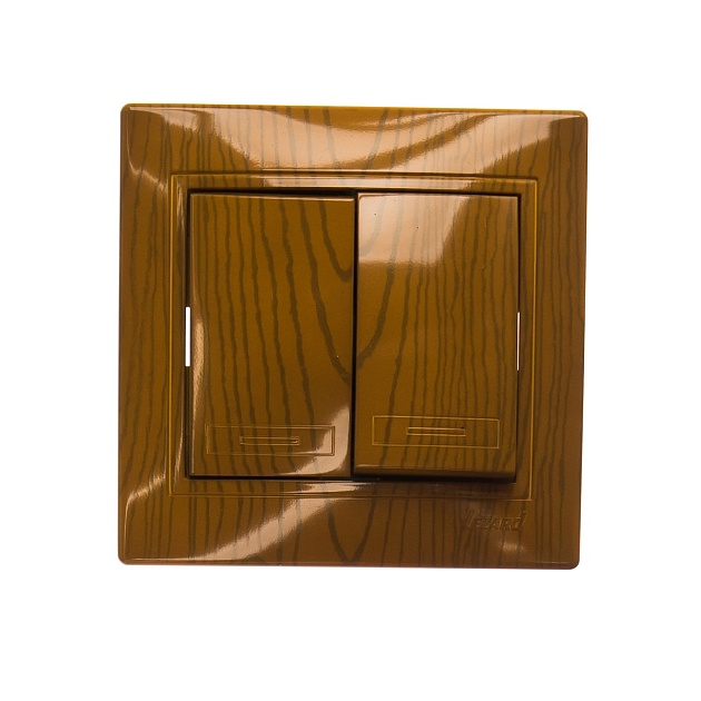 Выключатель двойной Lezard Mira ольха 701-0701-101 изображение Выключатель двойной Lezard Mira ольха 701-0701-101 Фото №