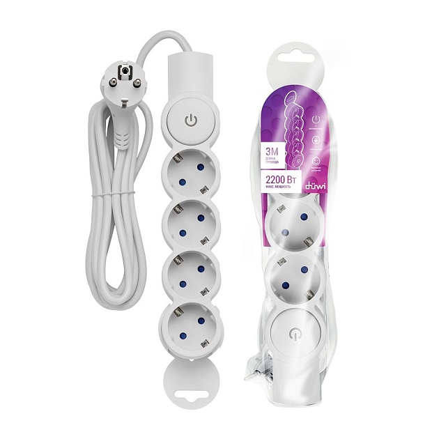 Удлинитель Duwi 4гн 3м с/з 32014 4 изображение 2 Удлинитель Duwi 4гн 3м с/з 32014 4 Фото № 2