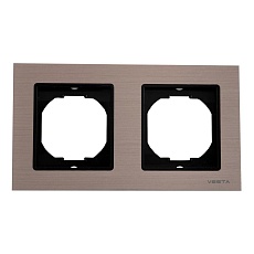 Рамка 2-постовая Vesta-Electric Exclusive Silver Champagne шампань FRM050201BSH