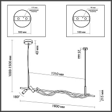 Подвесной светодиодный светильник Odeon Light Hightech 4391/40L 4