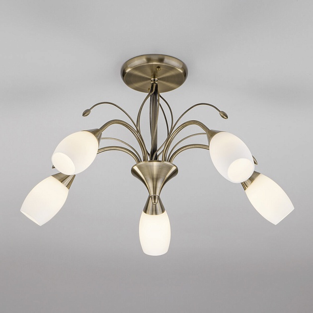 Потолочная люстра Eurosvet 30280/5 античная бронза изображение Потолочная люстра Eurosvet 30280/5 античная бронза Фото №