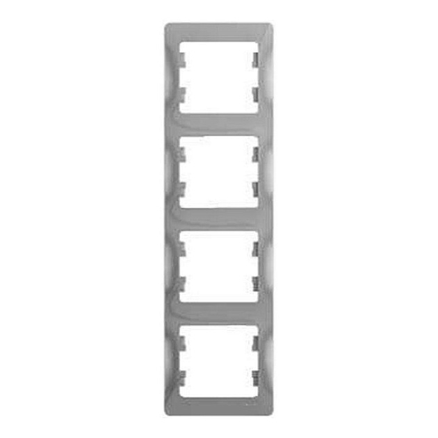 Рамка 4-постовая Schneider Electric Glossa алюминий GSL000308 изображение Рамка 4-постовая Schneider Electric Glossa алюминий GSL000308 Фото №