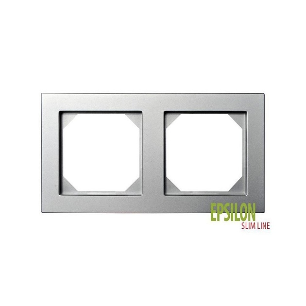 Рамка 2-постовая Liregus Epsilon серебро 28-1902 Фото № 