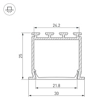 Профиль Arlight PLS-LOCK-H25-FS-3000 ANOD 023386 1