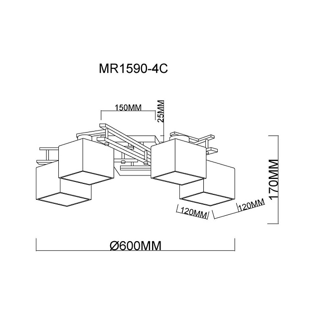 Потолочная люстра MyFar Bona MR1590-4C изображение 6 Потолочная люстра MyFar Bona MR1590-4C Фото № 6