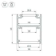 Профиль Arlight SL-ARC-5060-Line-2500 White 032689 1