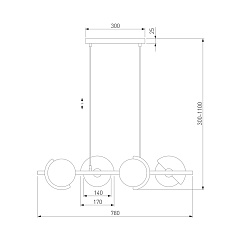 Подвесная люстра Eurosvet Moity 70149/4 черный/латунь 1