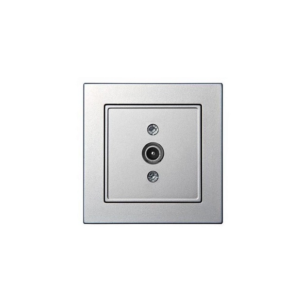 ТВ-розетка проходная Liregus Epsilon серебро 28-1822 изображение ТВ-розетка проходная Liregus Epsilon серебро 28-1822 Фото №