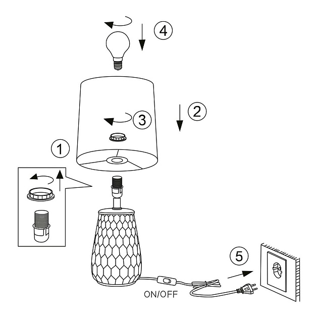 Настольная лампа Rivoli Bertha 7071-501 Б0057271 Фото № 3