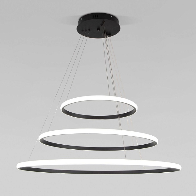 Подвесной светодиодный светильник Eurosvet Collars 90264/3 черный Фото № 6