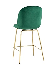 Полубарный стул Stool Group Турин со спинкой велюр изумрудный золотые ножки 8329A VELVET GREEN 4