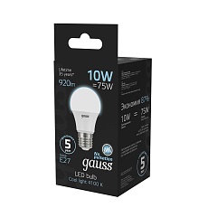 Лампа светодиодная Gauss LED A60 E27 10W 4100K матовая 102502210 3