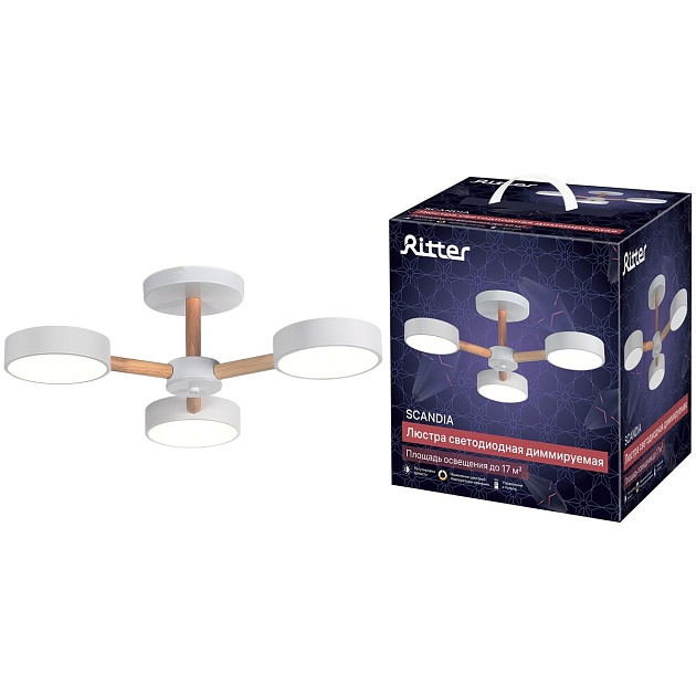 Потолочная светодиодная люстра Ritter Scandia 51589 4 изображение 3 Потолочная светодиодная люстра Ritter Scandia 51589 4 Фото № 3
