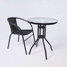 Садовое кресло AksHome Verona PE, иск.роттанг-черный/сталь-черная 94002 3