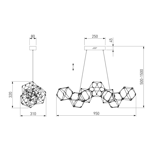 Подвесной светодиодный светильник Eurosvet Uma 90368/7 медь изображение 2 Подвесной светодиодный светильник Eurosvet Uma 90368/7 медь Фото № 2