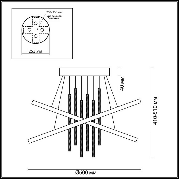 Подвесной светодиодный светильник Odeon Light L-vision Monica 3901/70CL Фото № 5