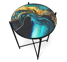 Журнальный стол Sheffilton SHT-CT8-3 королевский синий/черный муар 5093730104 1